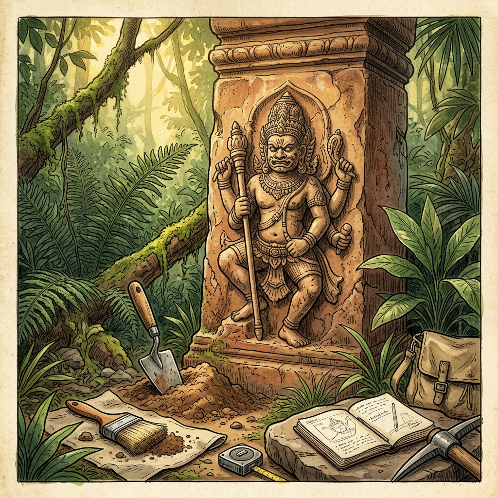 Significant 12th-Century 'Gajapati' Dynasty Temple Ruins with Intact 'Ashta-Dikpala' Pillars Discovered in Rural Ganjam, Odisha