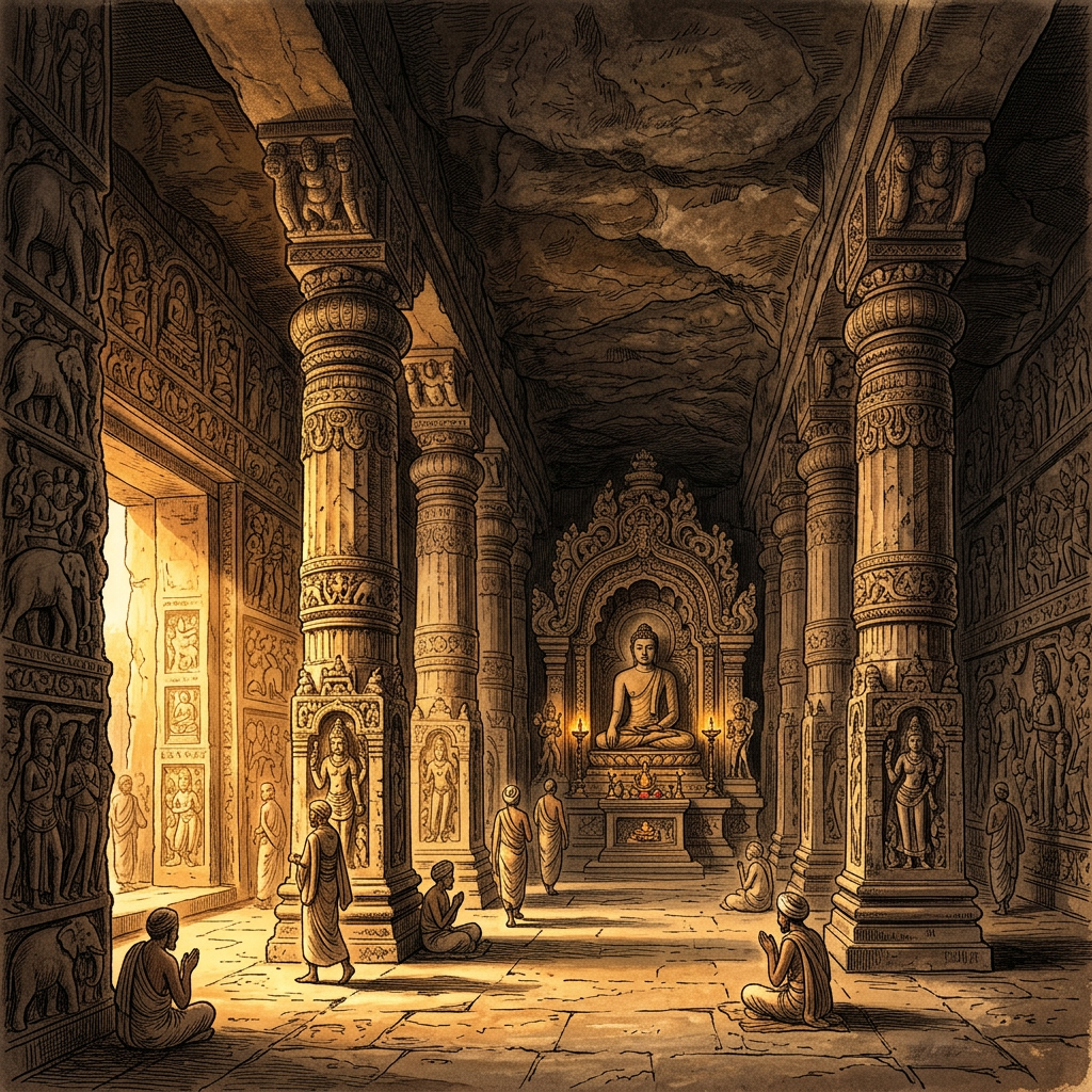 Unrecorded 8th-Century 'Kalachuri-Rashtrakuta' Hybrid Rock-Cut Monastery Unearthed in Maharashtra's Remote Nasik District