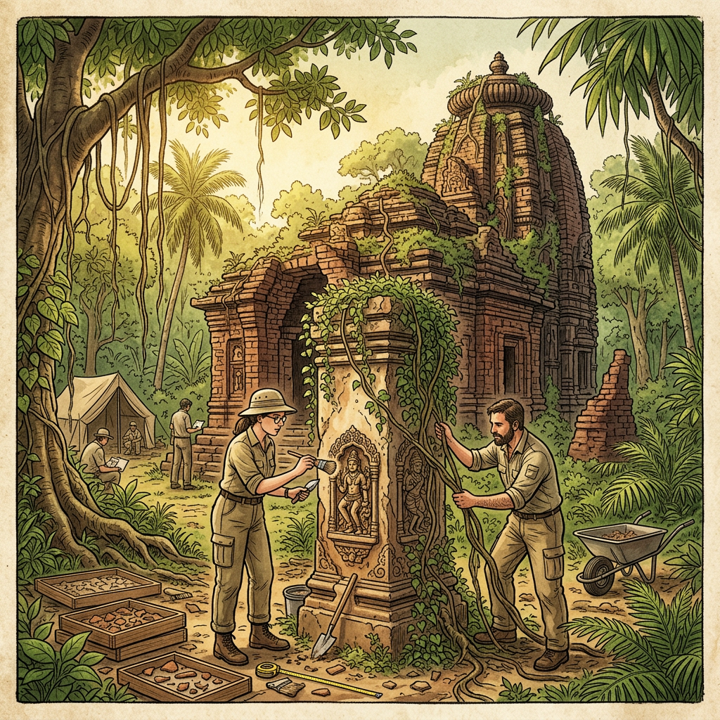 6th-Century 'Post-Gupta' Shiva Temple with Unique Stucco-and-Brick Hybrid Architecture Uncovered in Odisha's Rayagada Forest