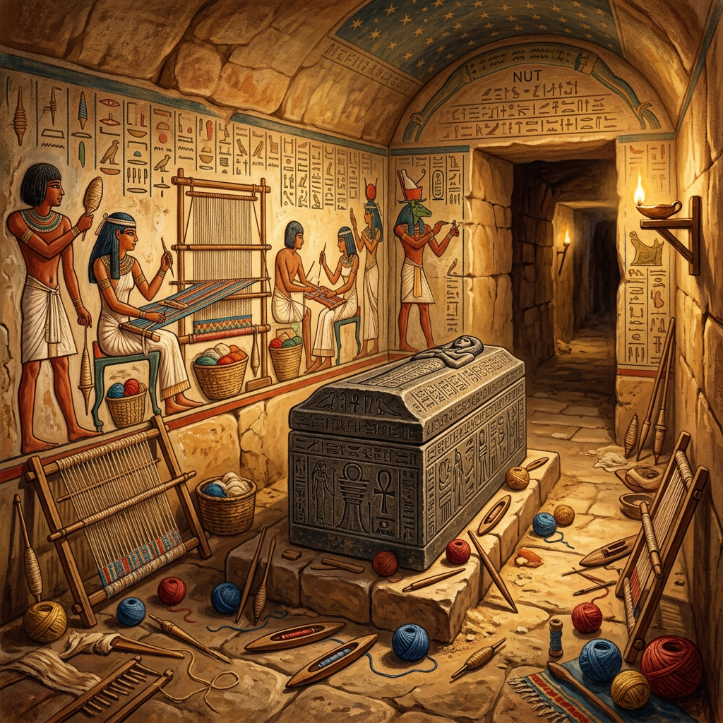 Intact 18th-Dynasty 'Overseer of the Royal Wardrobe and Fine Linen' Tomb Uncovered in Saqqara with Rare Painted Weaving Tools