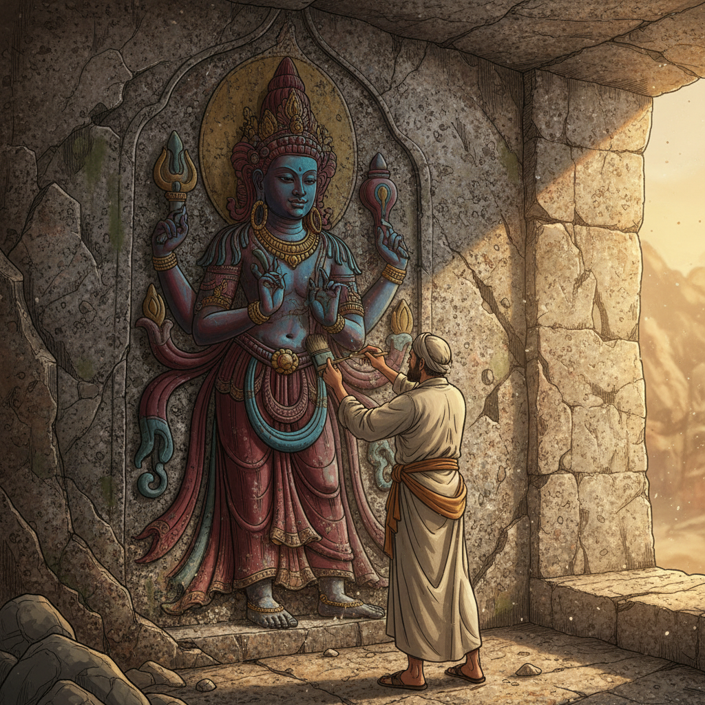 Restoration of 7th-Century 'Pallava' Grotto in Tamil Nadu Reveals Original 1,300-Year-Old Mineral Pigments