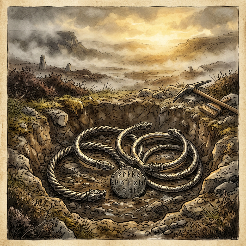 9th-Century 'Viking-Era' Silver Hoard and Runic Talisman Discovered in a Highland Cairn on the Isle of Islay