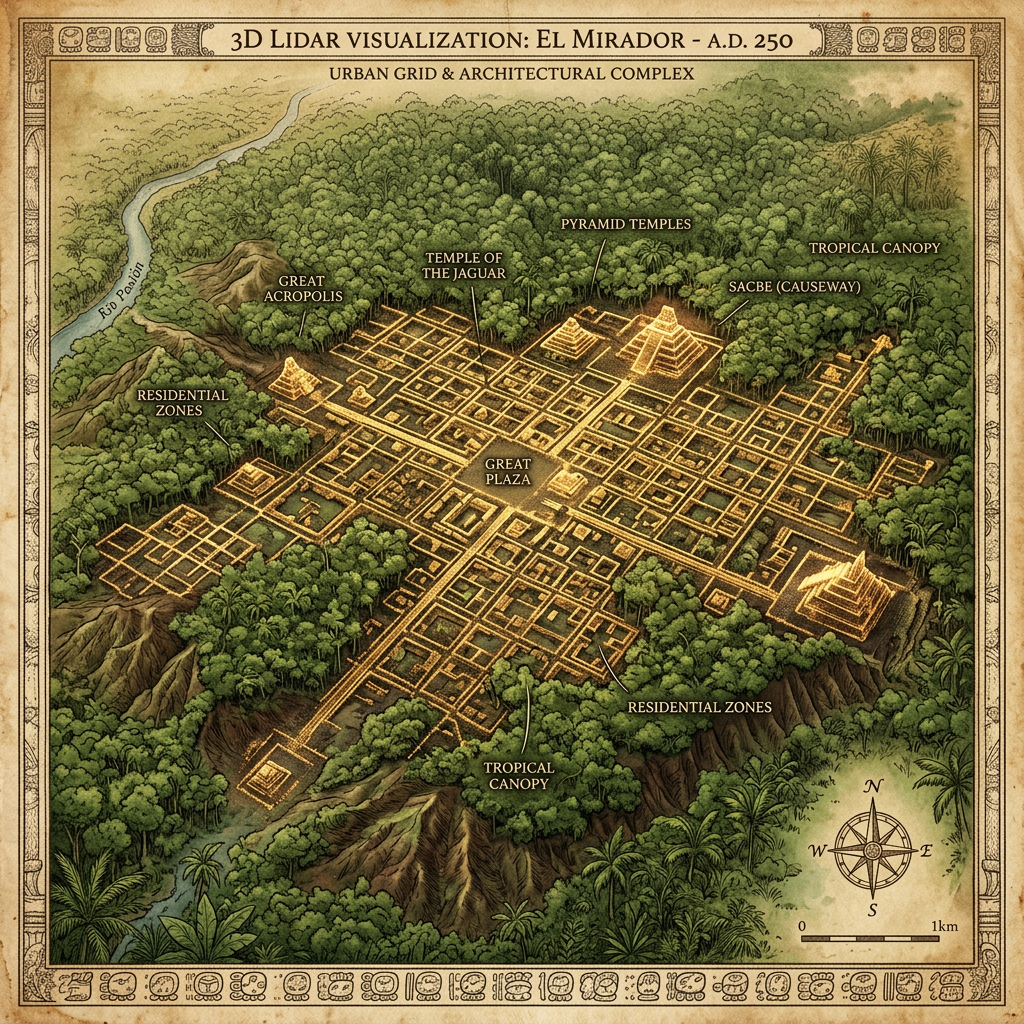 LiDAR Mapping Unveils 'The City of the Hornbill'—A Massive 1,300-Year-Old Highland Urban Grid in Central Borneo