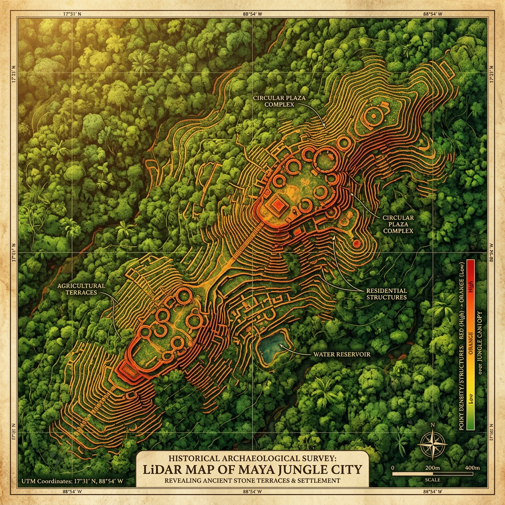 LiDAR Mapping Unveils 1,200-Year-Old 'Maya Vertical Silk-Cotton Processing Hub' and Specialized Paved Plazas in Remote Chiapas