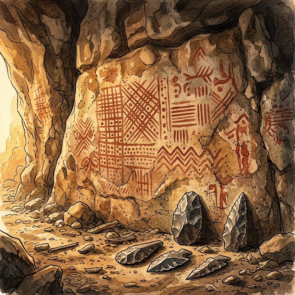 25,000-Year-Old 'Abstract Geometric' Rock Art and Ochre Processing Toolkit Discovered in the High Drakensberg