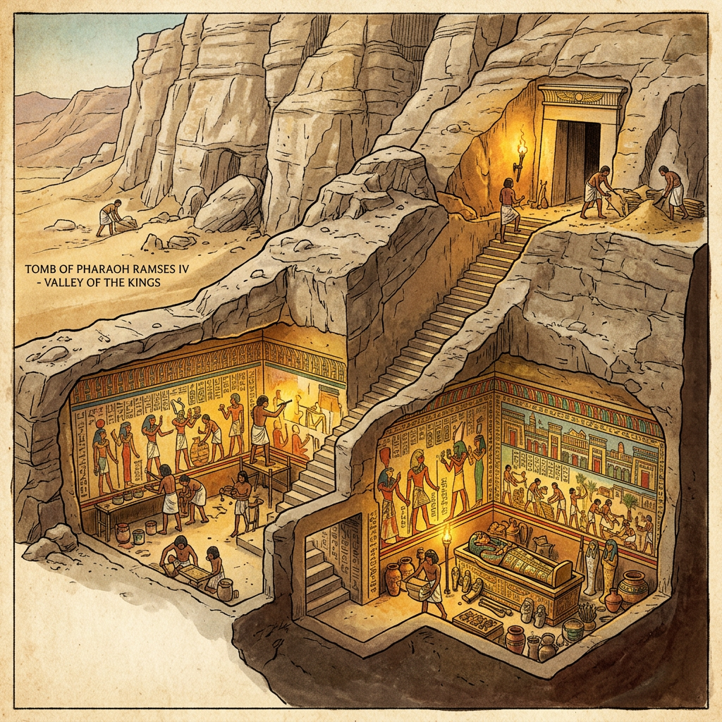 Discovery of a 26th-Dynasty 'Master of the Royal Palaces' Tomb in Saqqara with Rare Architectural Reliefs