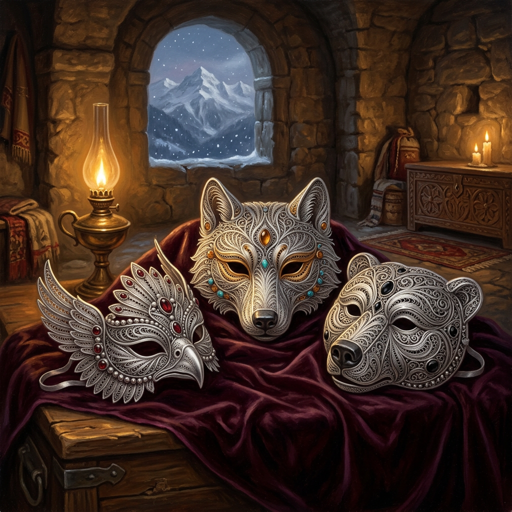 Archaeologists Uncover 'Silver-Filigree' Ritual Masks in Georgia's Caucasus Mountains, Linking Modern Winter Rites to 3,000-Year-Old Colchian Traditions