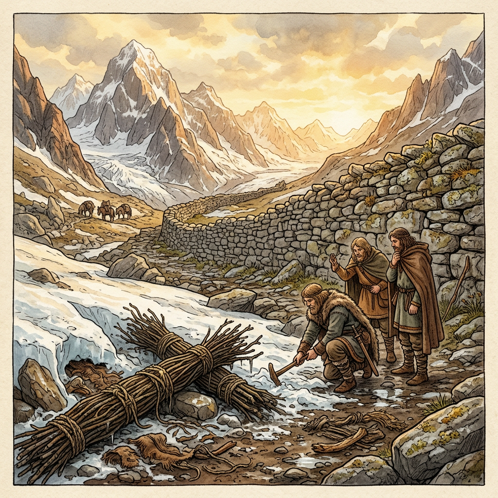 Melting Glaciers in the Southern Rockies Reveal 7,000-Year-Old 'Ute' Culture High-Altitude Hunting Blinds with Intact Willow-Branch Screens