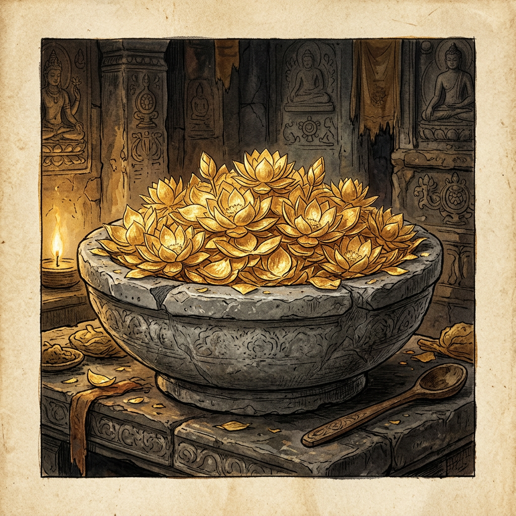 Discovery of 2,500-Year-Old "Gold-Foil" Lotus Petals in Central India Reveals Roots of Ancient Floral Blessing Festivals