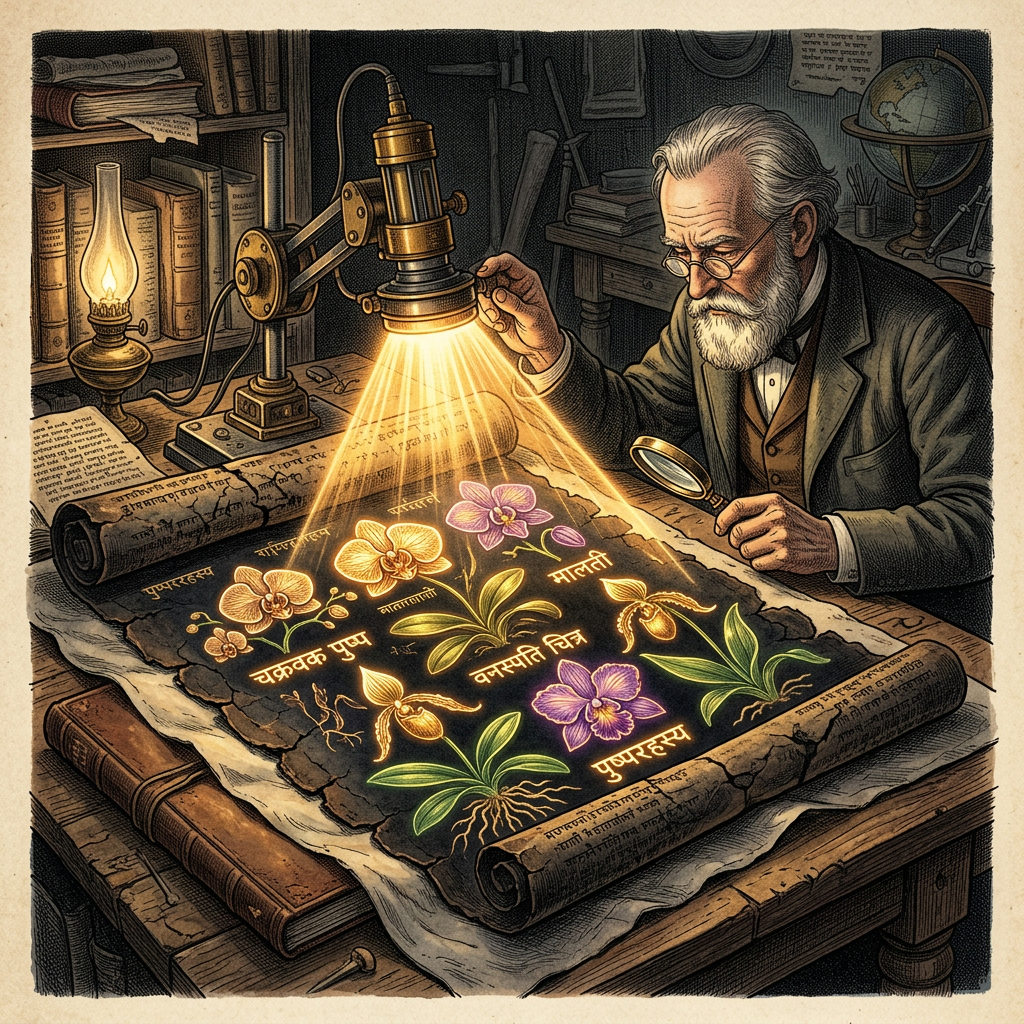 Digital Paleography Unveils 10th-Century 'Nandinagari' Script Protocols for the Systematic Classification of Medicinal Orchids in the Western Ghats