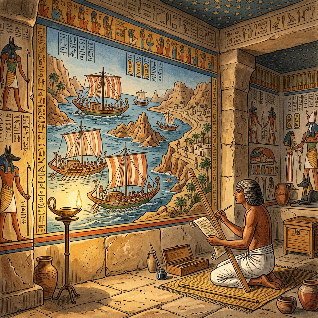 Intact 18th-Dynasty 'Master of the Royal Scribes for the Red Sea Maritime-Logistics' Tomb Unveiled in Saqqara Featuring Rare Charts of the Sinai Coastline