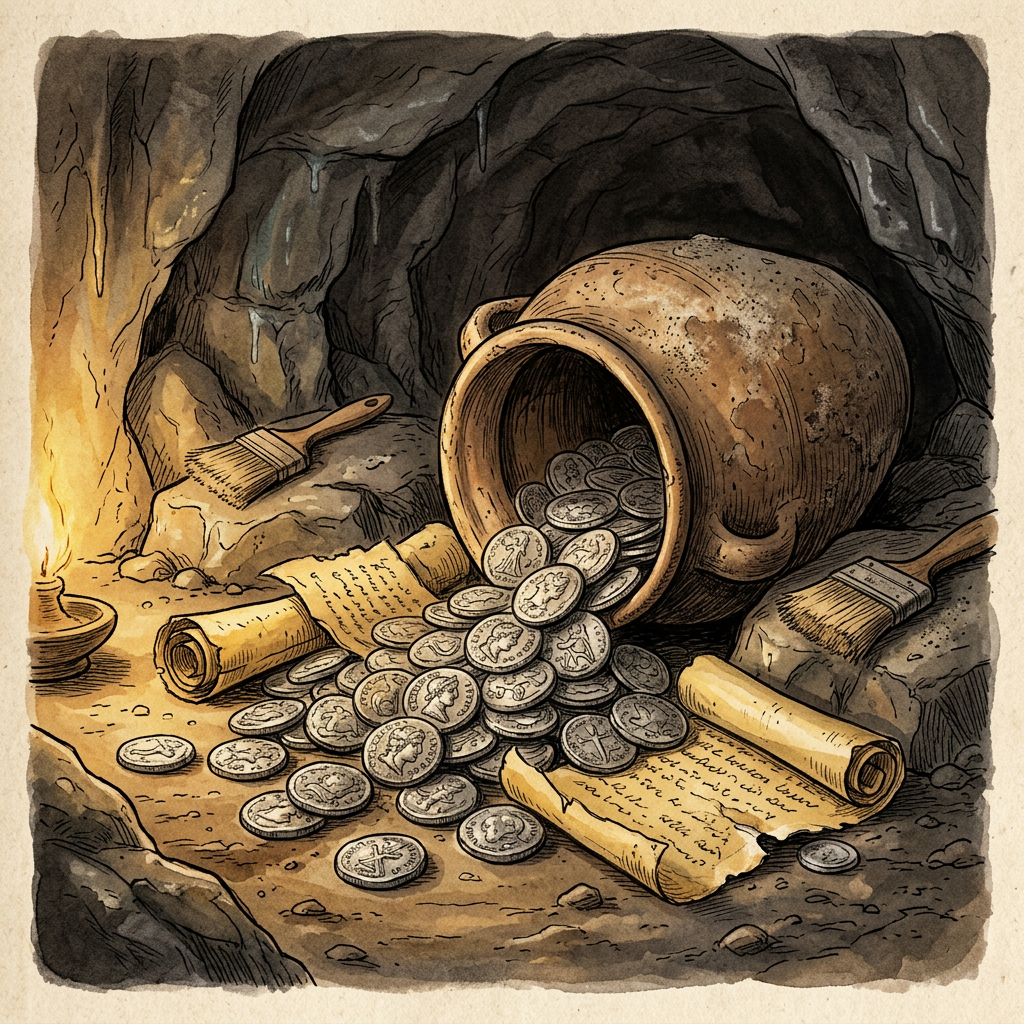 2nd-Century 'Indo-Greek' Silver Hoard and Silk Scrolls Uncovered in a Hidden Cave in Northern Pakistan