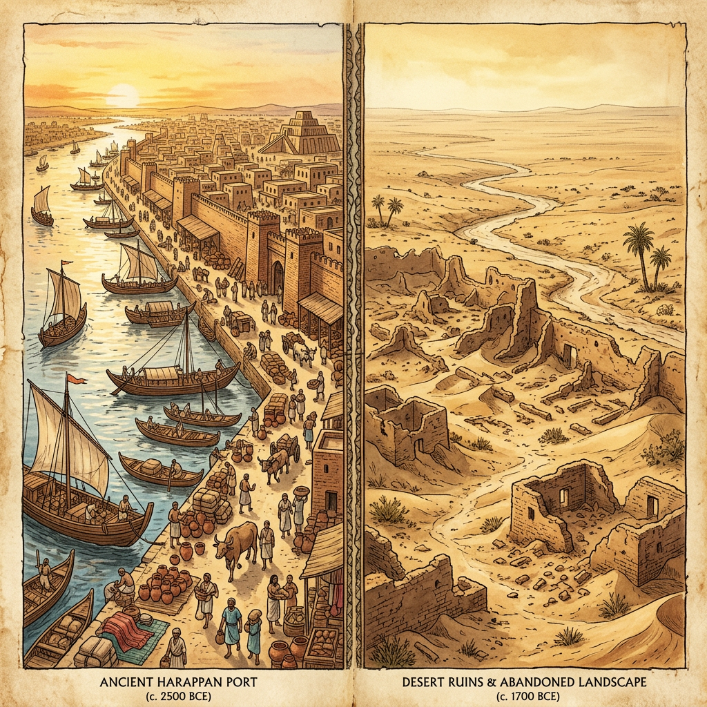 New Scientific Study Links the 4.2k Climatic Event to the Sudden Abandonment of Coastal Harappan Ports