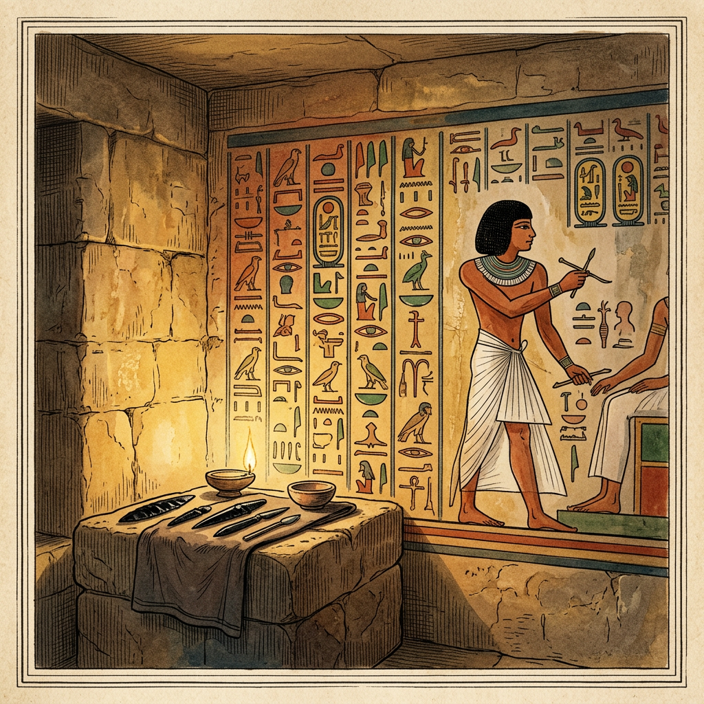 Pristine 26th-Dynasty 'Royal Oculist' Tomb Uncovered at Saqqara with Rare Obsidian Surgical Instruments
