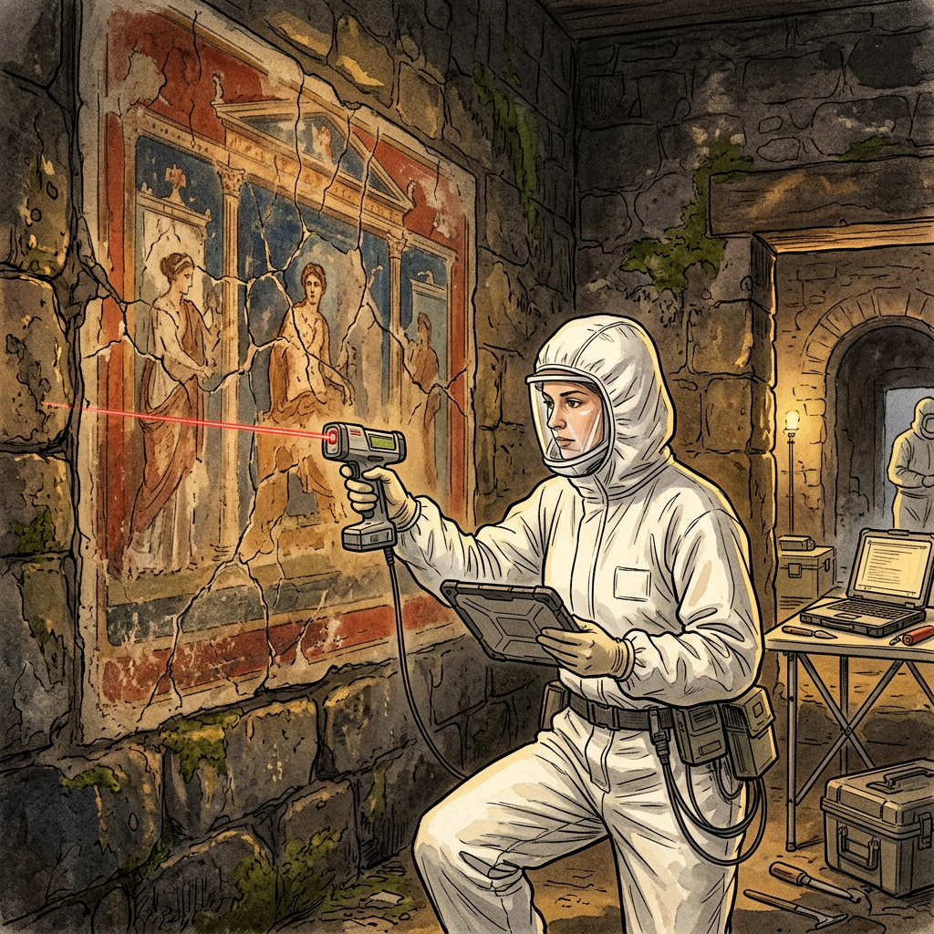 Breakthrough 'Molecular-Vapor Deposition' Successfully Stabilizes Fading 2nd-Century Frescoes at Herculaneum's Villa of the Papyri