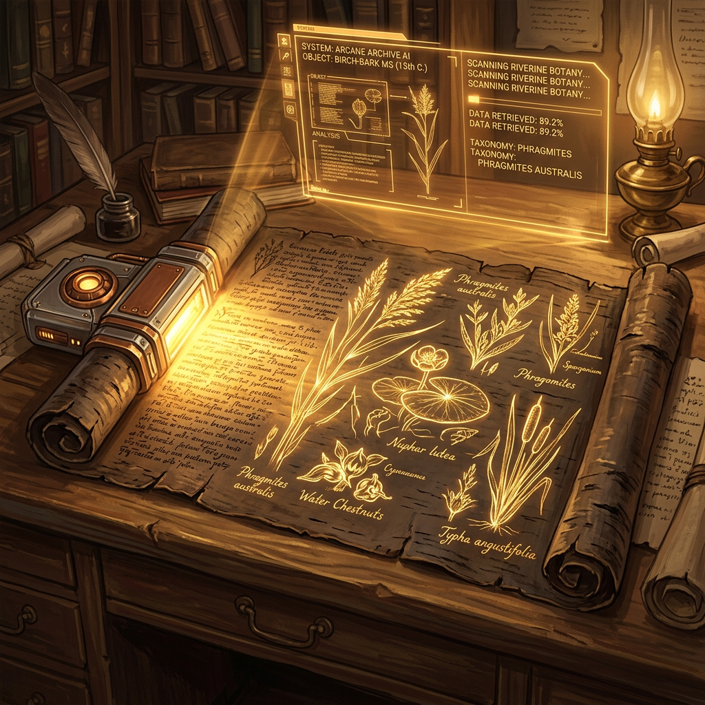 AI-Driven Decipherment of 7th-Century 'Sharada' Script Fragments Unveils Lost Sanskrit Treatises on the Systematic Classification of Riparian Angiosperms for Ancient Wetland Management