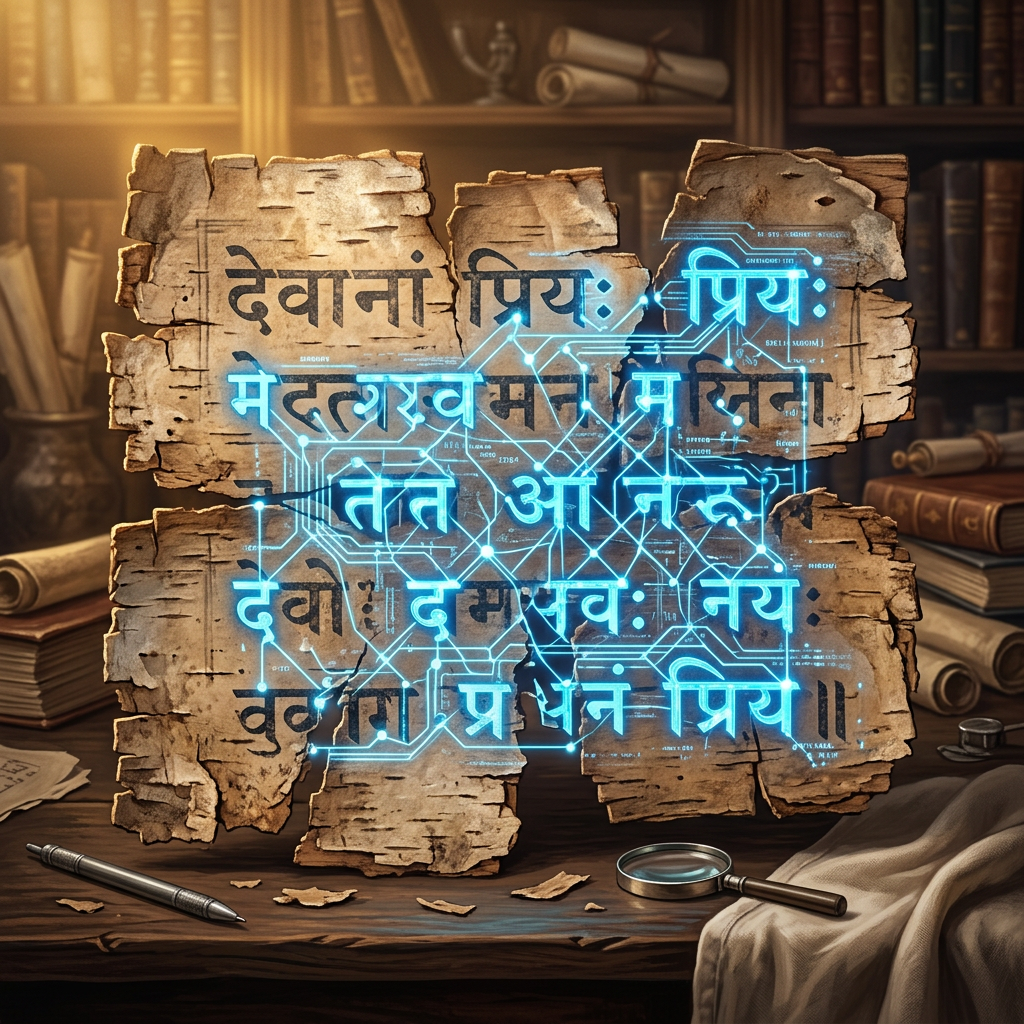 AI-Driven Decipherment of 7th-Century 'Proto-Sharada' Script Fragments Unveils Lost Sanskrit Treatises on High-Altitude Lichens for Natural Antibiotics
