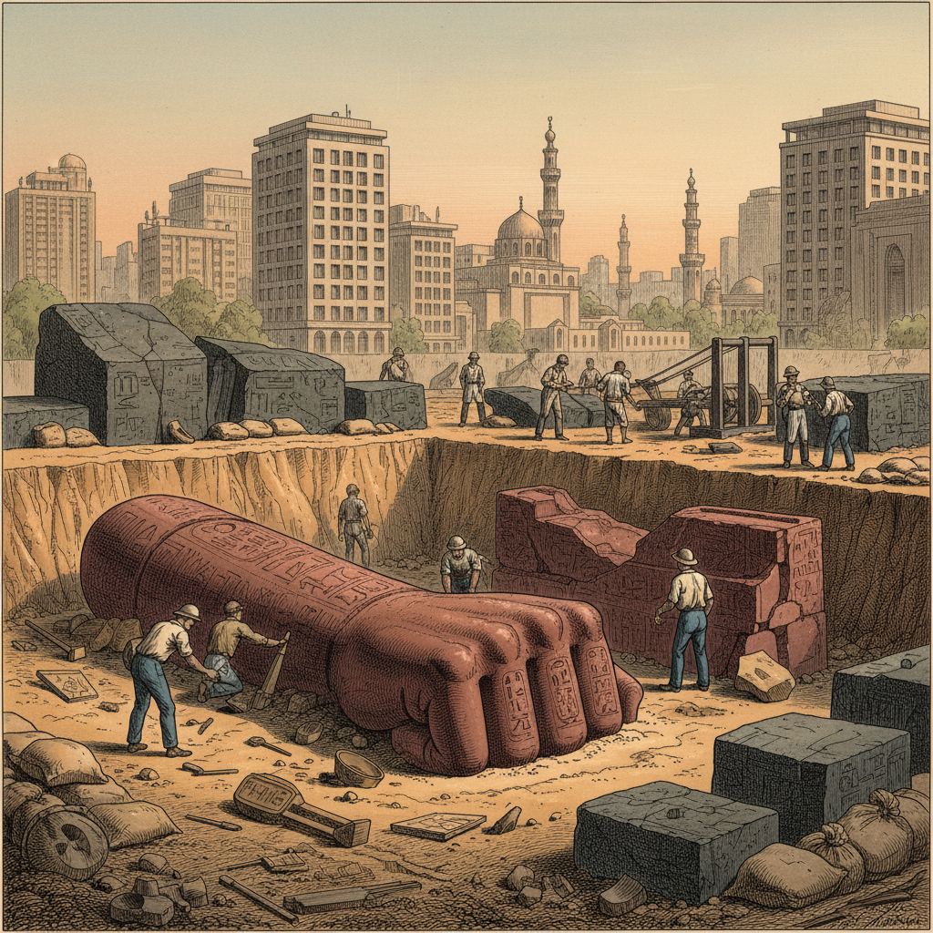 Archaeologists Uncover New Kingdom 'Temple of the Sun' Annex at Heliopolis with Unique Red-Quartzite Statuary