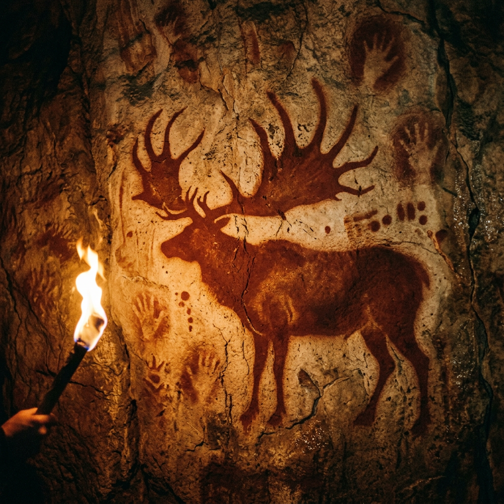 15,000-Year-Old 'Ochre-Stenciled' Extinct Giant Elk Art Discovered in a Remote Cave in the Scottish Highlands