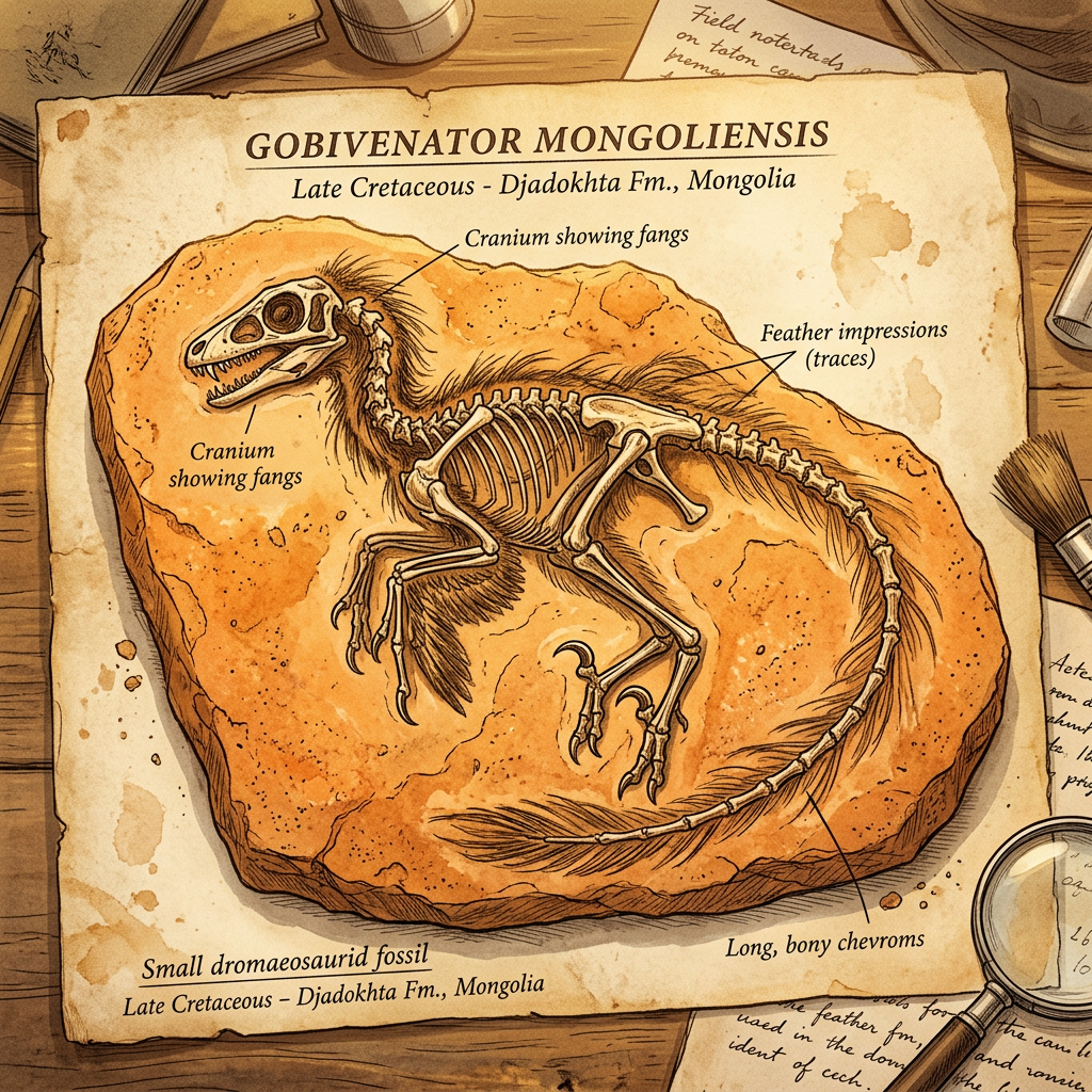 Fossilized Remains of 'Gobi-Viper': A 75-Million-Year-Old Feathered Predator with Retractable Fangs Discovered in Southern Mongolia