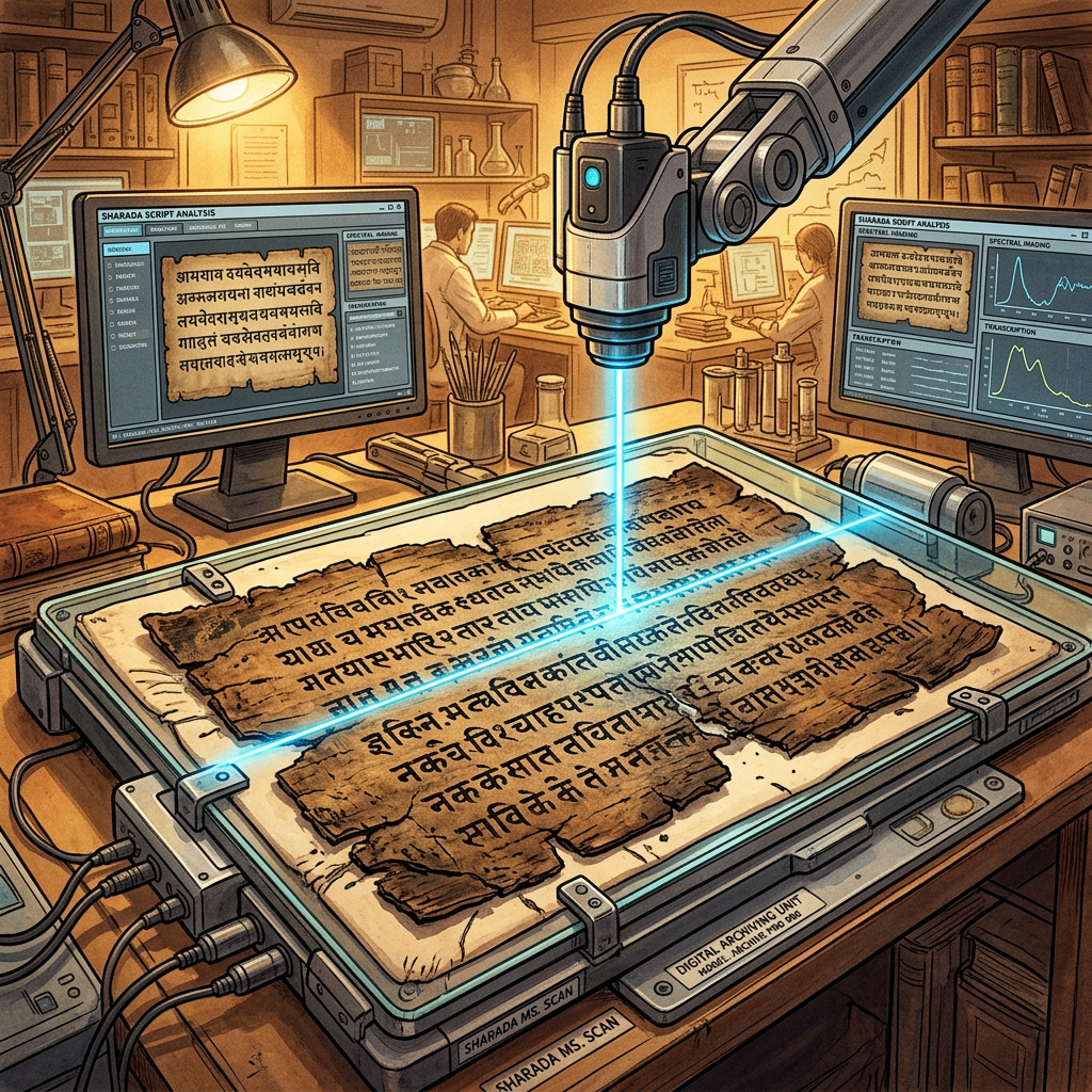 AI-Driven Decipherment of 8th-Century 'Sharada' Script Fragments Unveils Lost Sanskrit Treatises on the Physics of Capillary Action