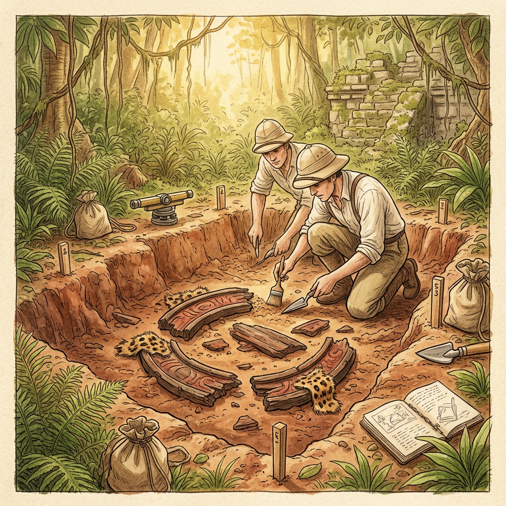 Archaeologists in the Petén Basin Discover 'Jaguar-Skin' Drum Frames Linked to Ancient Maya 'Festival of the Pax'