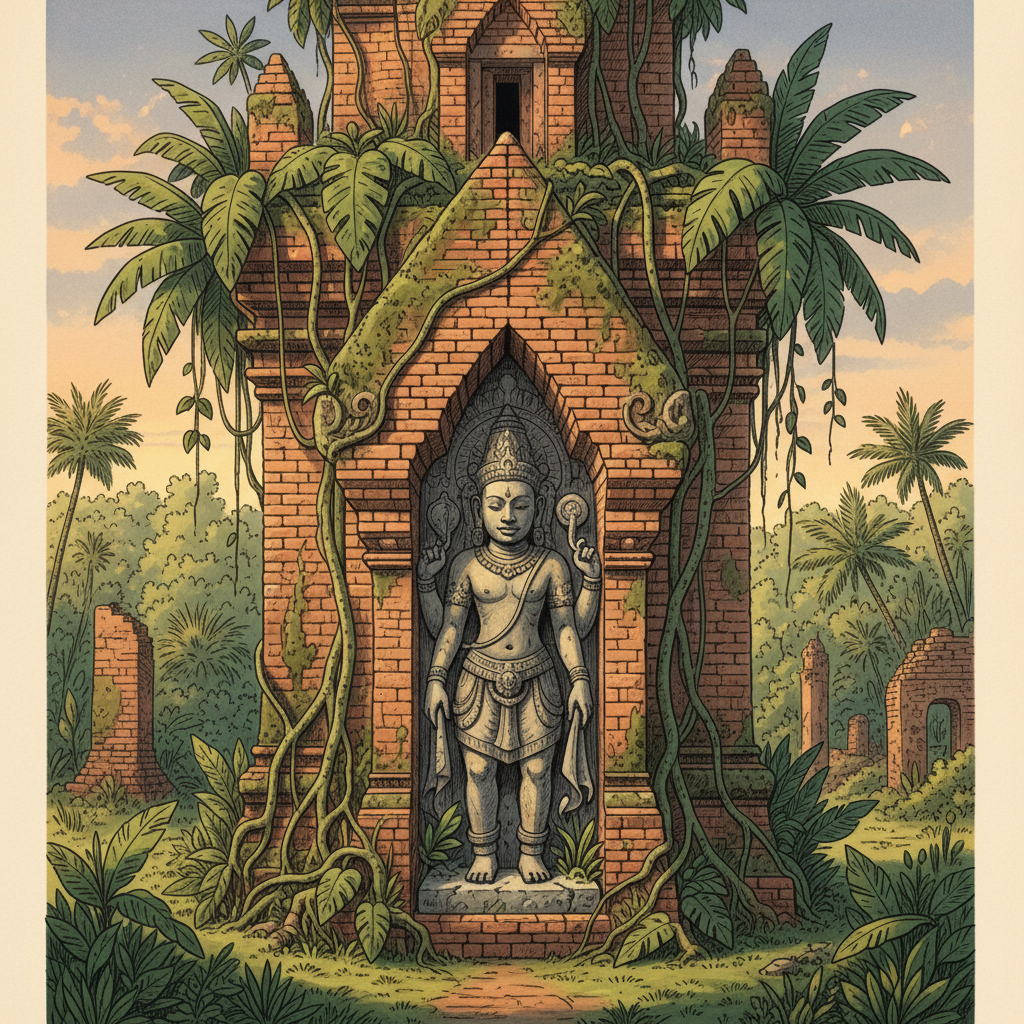 Archaeologists Uncover 7th-Century 'Pre-Angkorian' Brick Temple featuring Intact 'Harihara' Statuary in Southern Laos’ Champasak Province