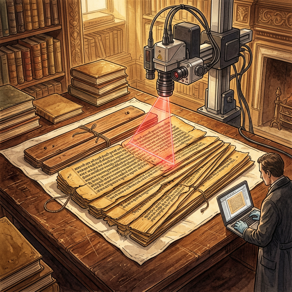 AI Analysis of 11th-Century 'Sabda-Maya' Palm-Leaf Fragments in Varanasi Reveals Lost Theories of Linguistic Illusion