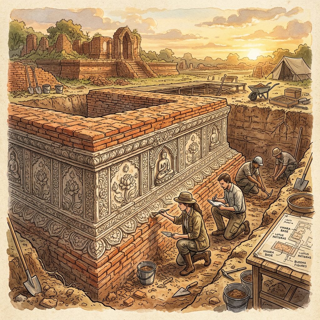 1,500-Year-Old 'Vandhara' Style Buddhist Vihara with Unique Stucco Art Uncovered in Northern Odisha's Keonjhar District