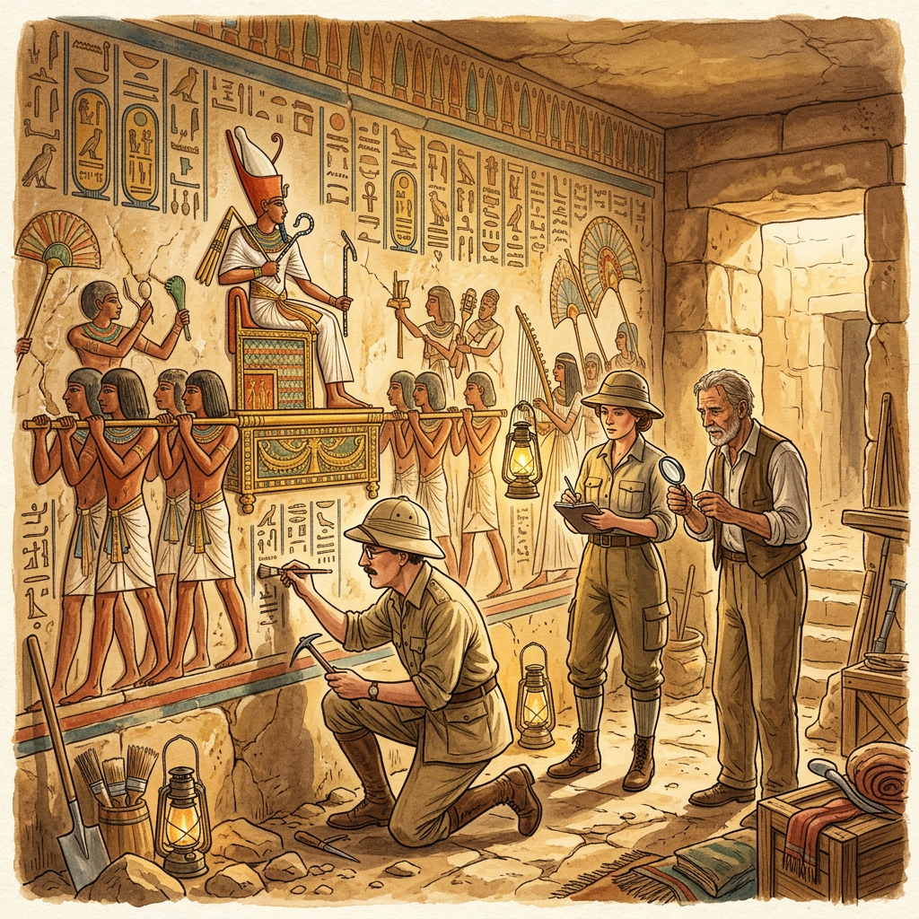 Pristine Old Kingdom 'Master of the Royal Palanquin-Bearers' Tomb Uncovered in Saqqara with Rare Cedar-Wood Carriage Reliefs