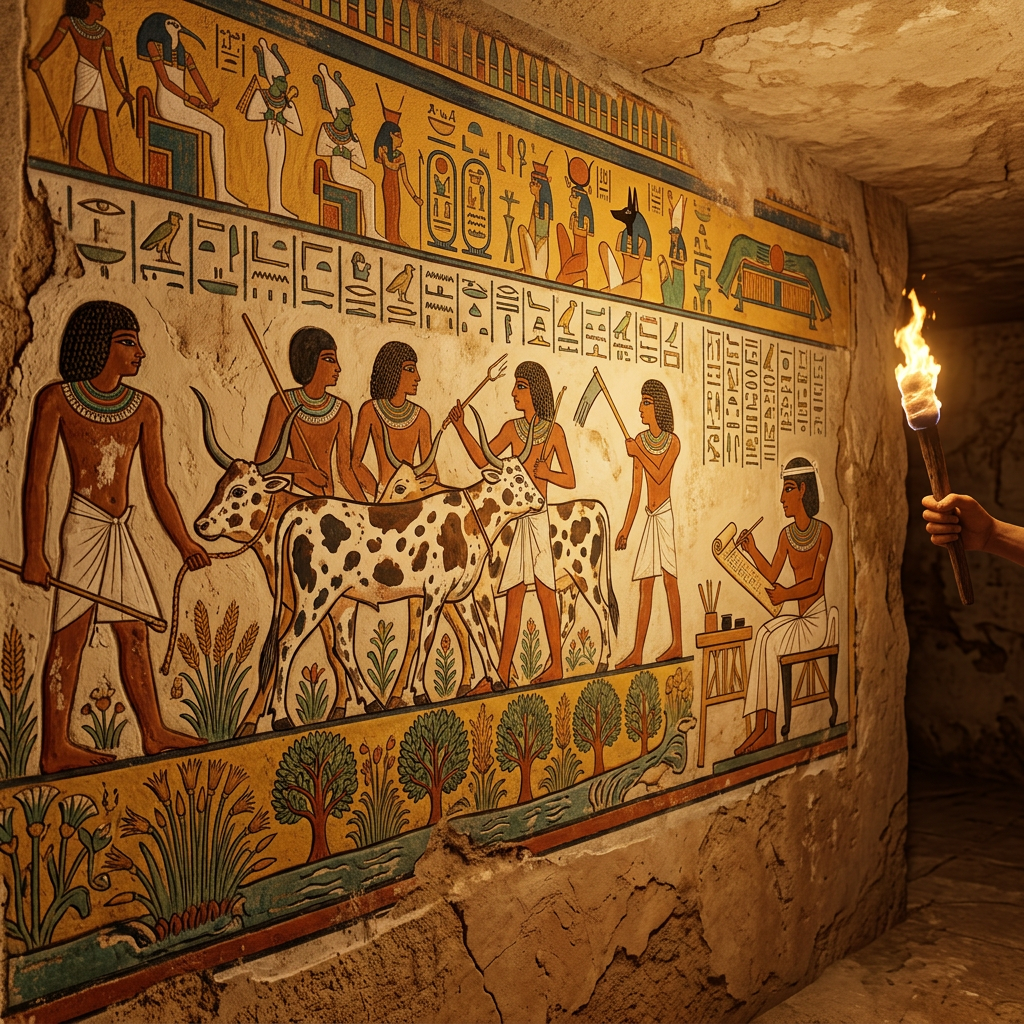 Intact 12th-Dynasty 'Overseer of the Royal Cattle-Herds' Tomb Uncovered in Middle Egypt with Rare Painted Census Reliefs