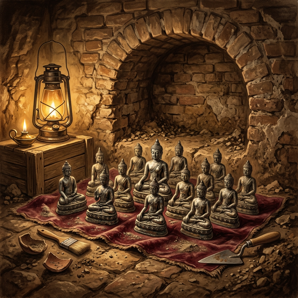 Restoration of 14th-Century 'Lanna-Style' Temple in Chiang Rai Reveals Hidden Subterranean Silver Buddha Cache