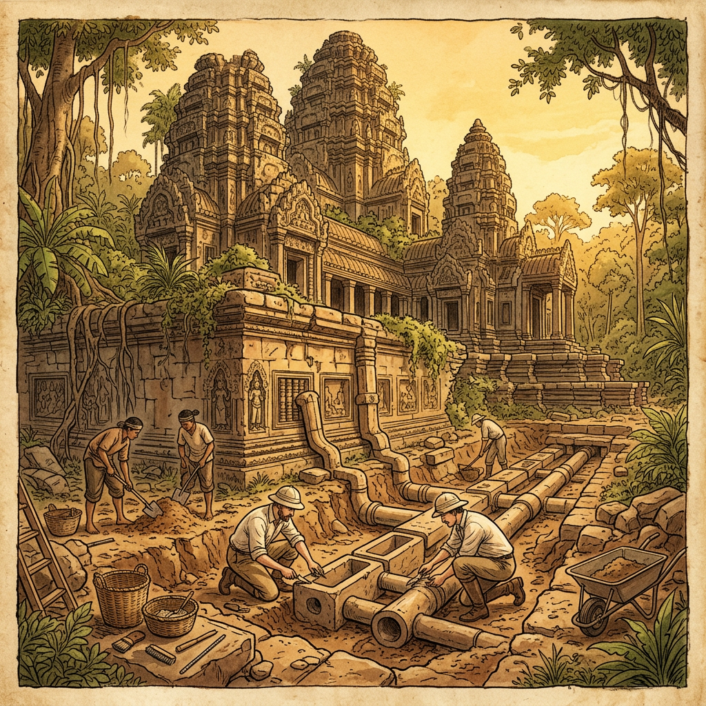 Restoration of 10th-Century 'Koh Ker' Style Temple in Cambodia Reveals Hidden Advanced Hydraulic System and Sanskrit Inscriptions
