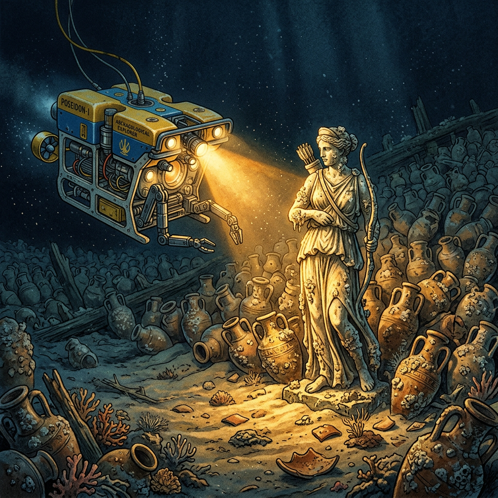 Sunken 2nd-Century BCE Merchant Galleon with Ornate Hellenistic Statuary Identified off the Coast of Calabria