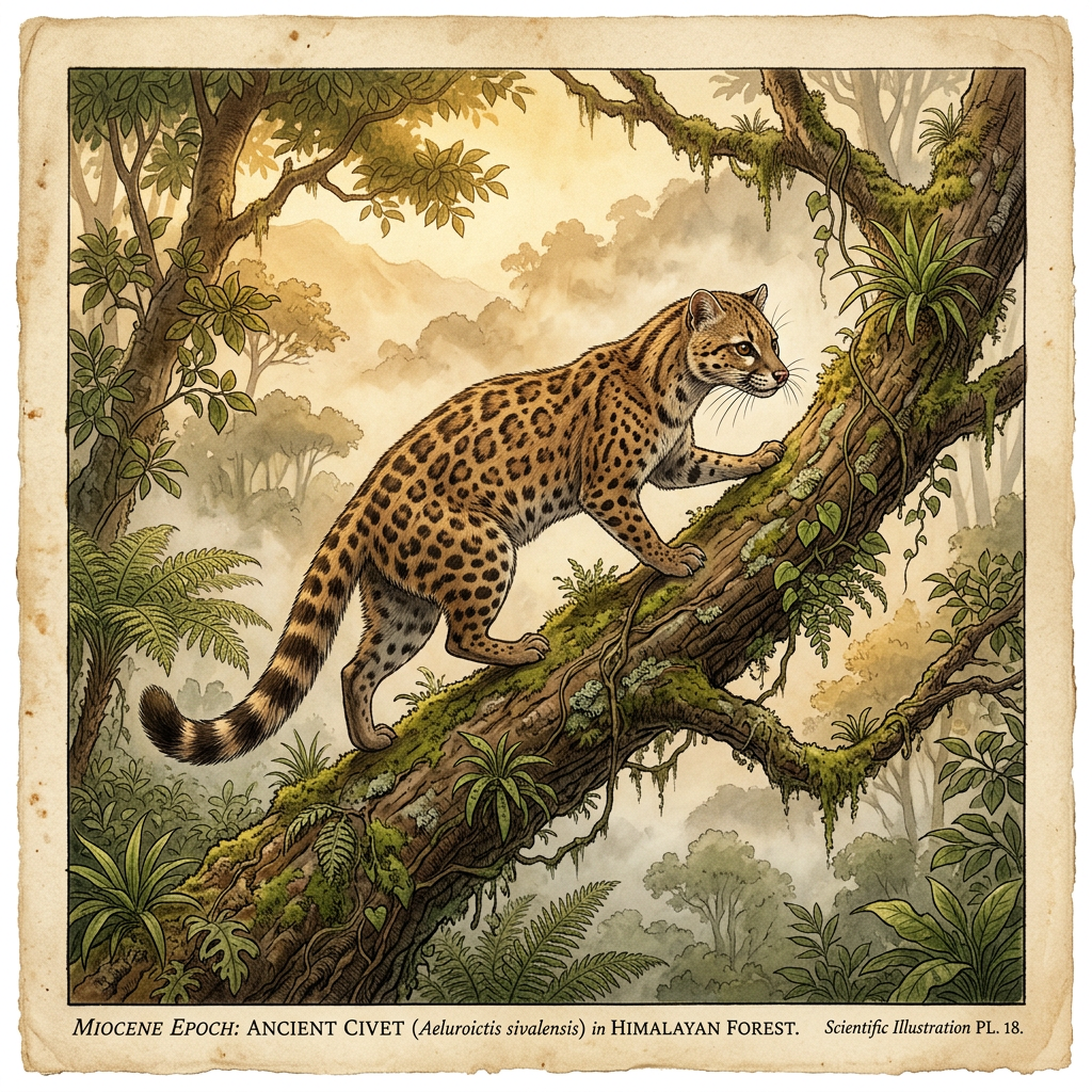 Fossilized Remains of a 12-Million-Year-Old 'Giant Tree-Climbing Civet' Identified in the Shivalik Hills of Uttarakhand