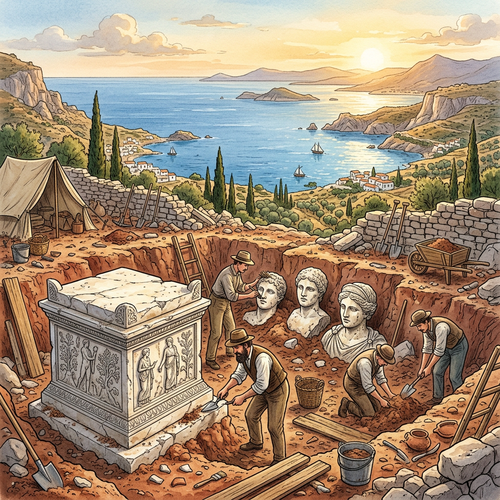 Archaeologists Unearth 2,400-Year-Old ‘Temple of Nemesis’ in Greece’s Rhamnous Featuring Intact Parian Marble Statuary