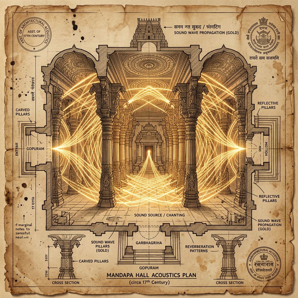 Analysis of 10th-Century 'Manasara' Manuscripts Reveals Early Sanskrit Ratios for Structural Acoustic Resonance in Temple Halls