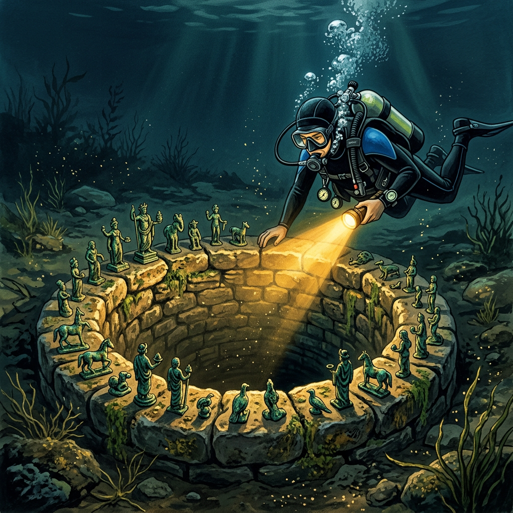Discovery of a 3,000-Year-Old 'Etruscan' Underwater Ritual Well in Lake Bolsena with Intact Bronze Statuettes