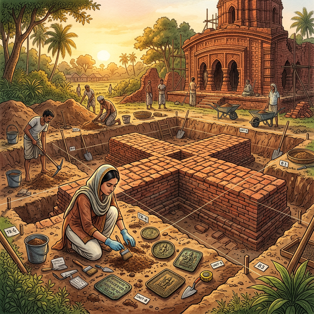 Archaeologists Uncover 9th-Century 'Pala' Dynasty Monastic Temple and Copper-Plate Hoard in Bangladesh's Dinajpur