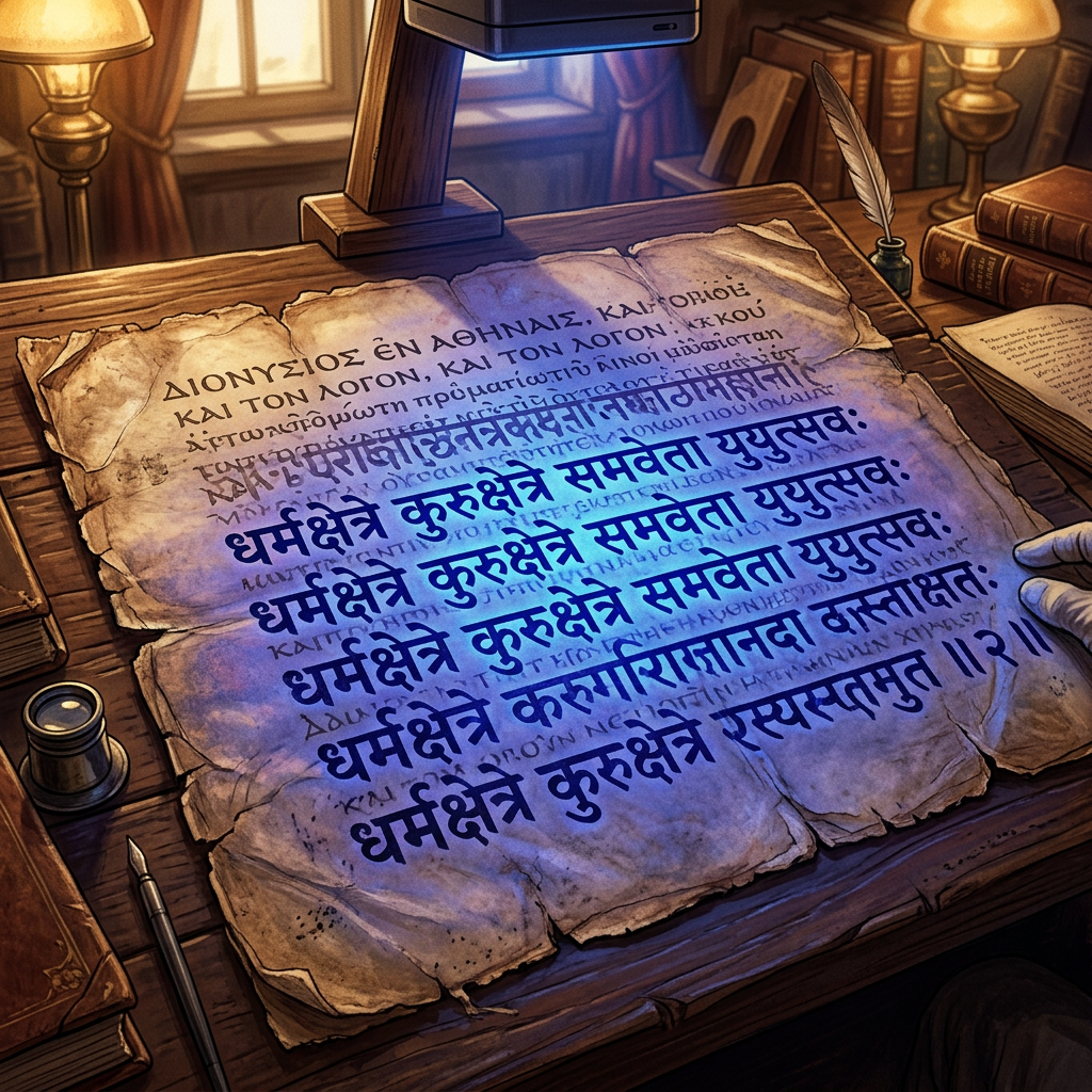 Recovered 2nd-Century Alexandrian Palimpsest Unveils Lost Debate on the 'Eternity of Words' Between Greek and Indian Grammarians
