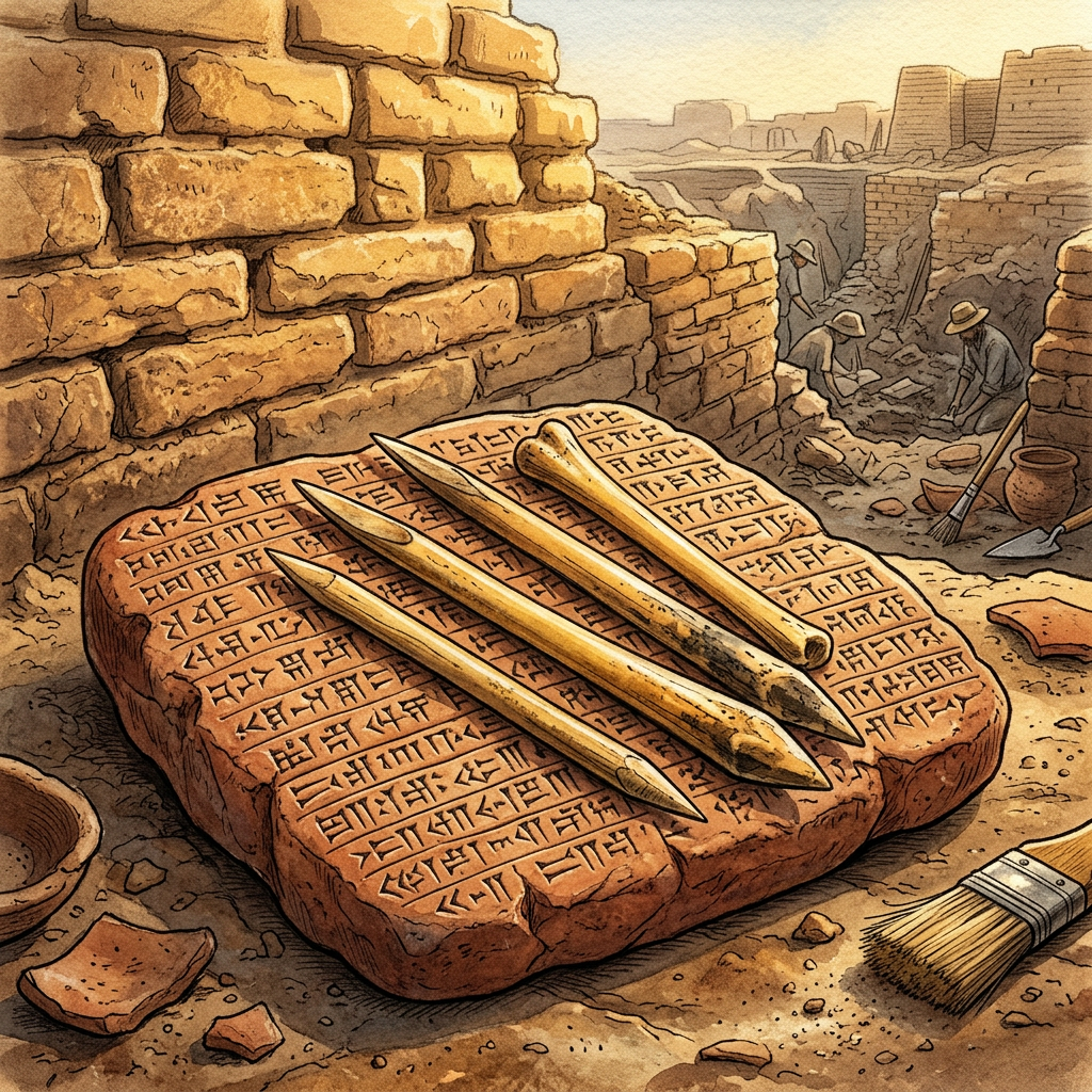 4,000-Year-Old 'Sumerian Master of the Royal Scribes’ Stylus-Carvers' Archive and Cuneiform Bone-Hardening Manuals Uncovered in Ancient Ur