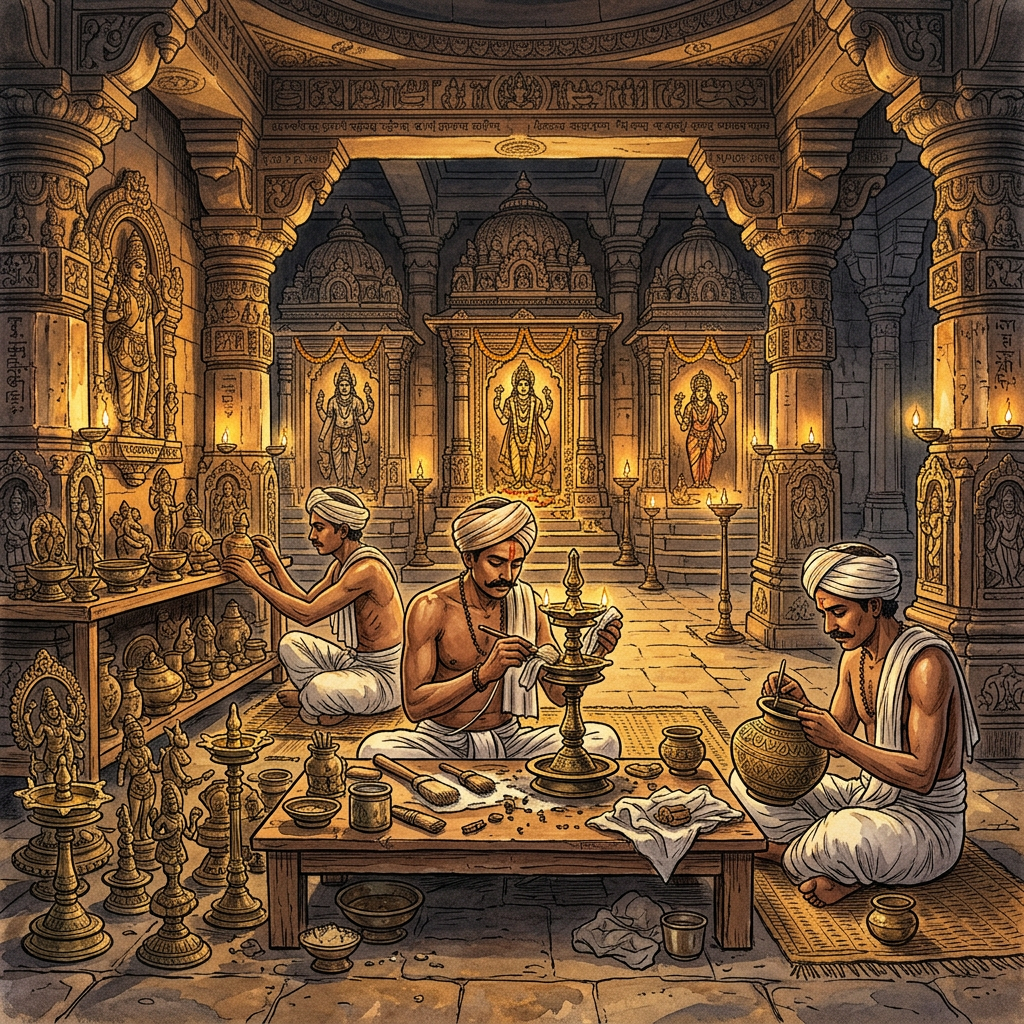 Restoration of 11th-Century 'Kalyani Chalukya' Era Trikuta Temple in Telangana’s Sangareddy District Uncovers Rare Bronze Ritual Vessels