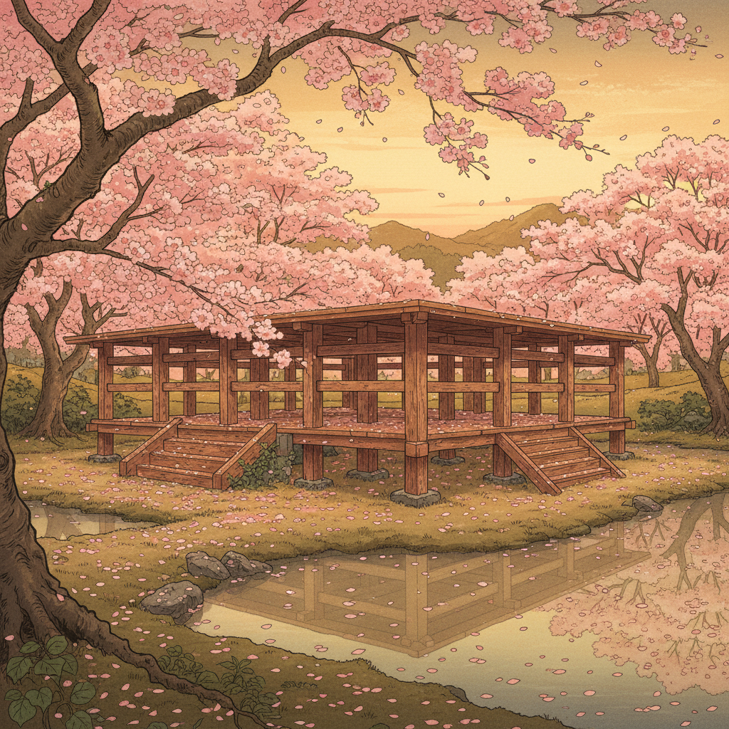Restoration of Heian-Period 'Poetry Pavilions' in Kyoto Reveals Origins of Ritual Cherry Blossom Viewing