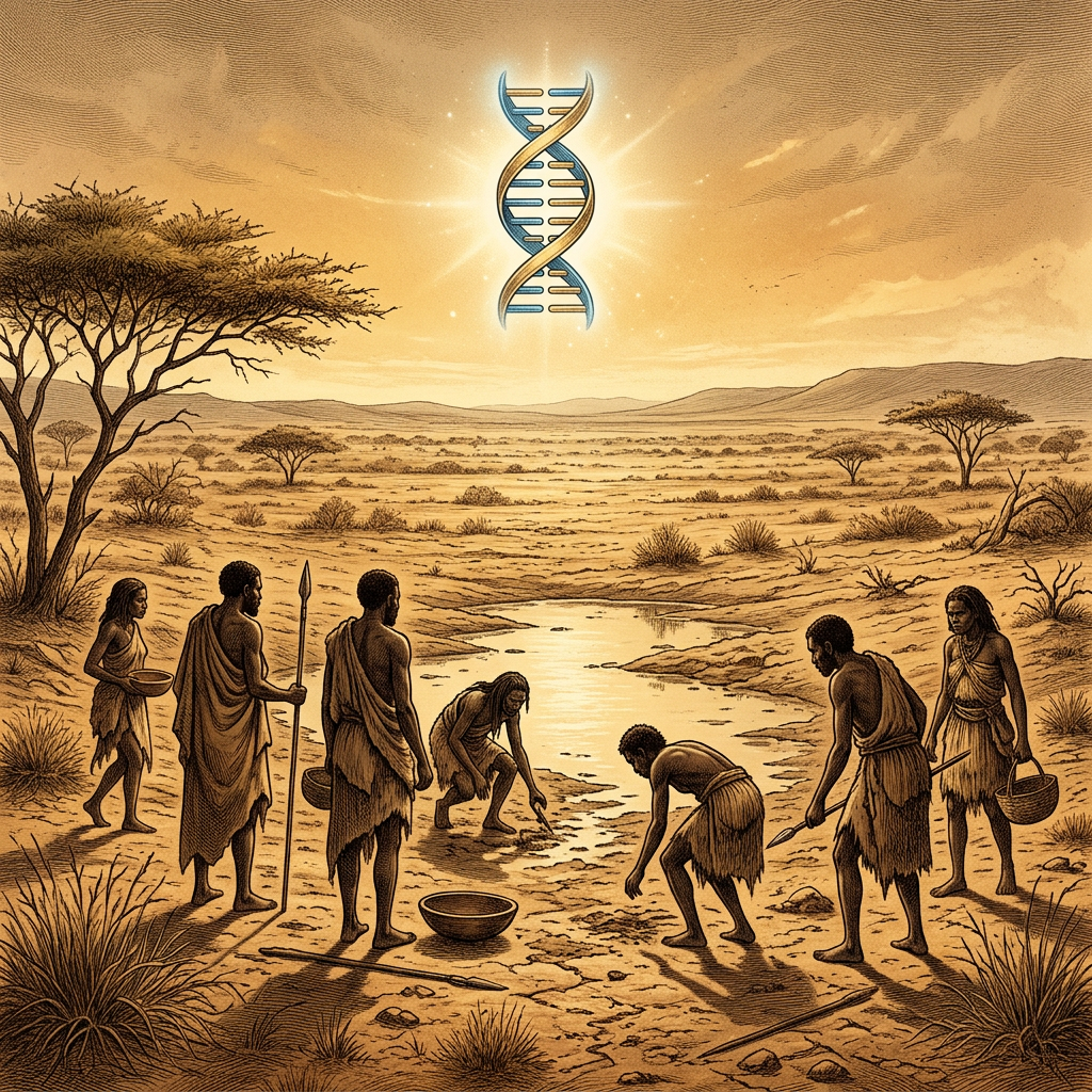 Genomic History of the 'Trans-Saharan' Interface Reveals a Previously Unknown Population Bottleneck During the Early Holocene Linked to Extreme Aridity-Pulse Resilience