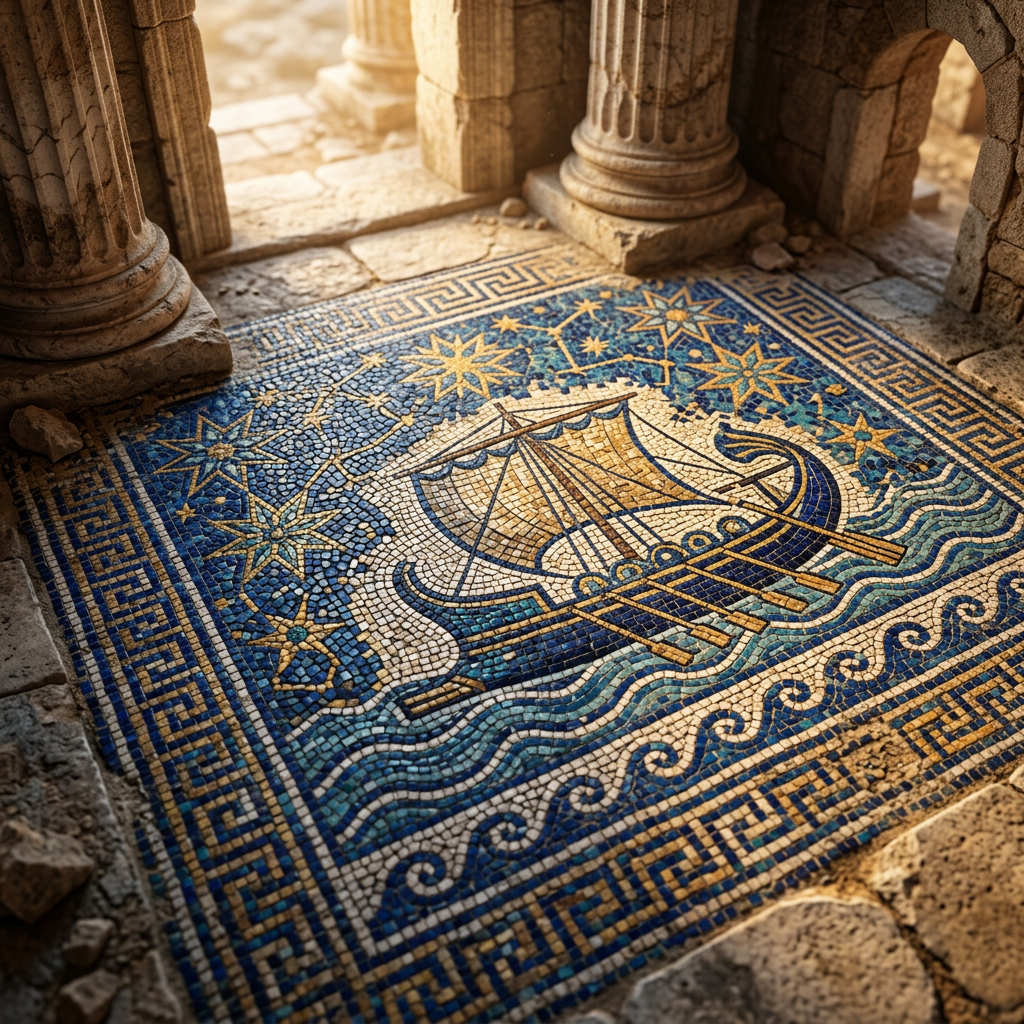 Pristine 2,200-Year-Old 'Temple of the Star-Navigator' Featuring Intact Blue-Glass Mosaics Discovered in Ancient Perge, Turkey