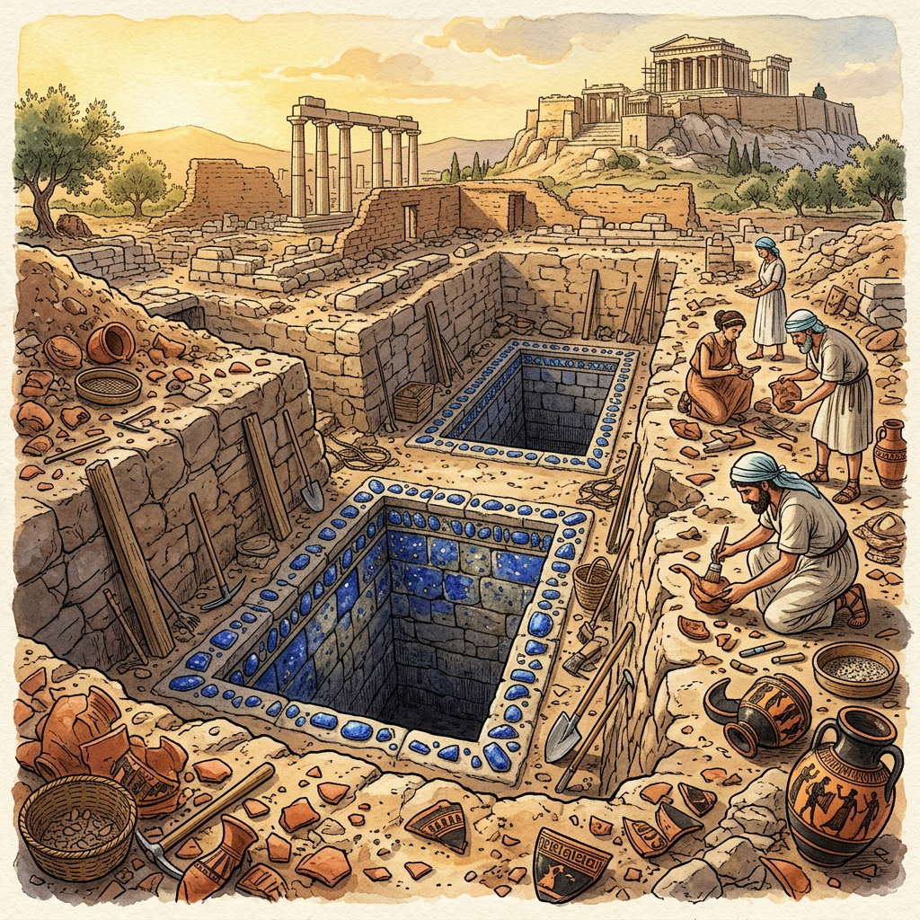 Archaeologists in the Peloponnese Uncover 'Lapis-Inlaid' Libation Pits Pointing to 3,200-Year-Old 'Festival of the Sown Field'