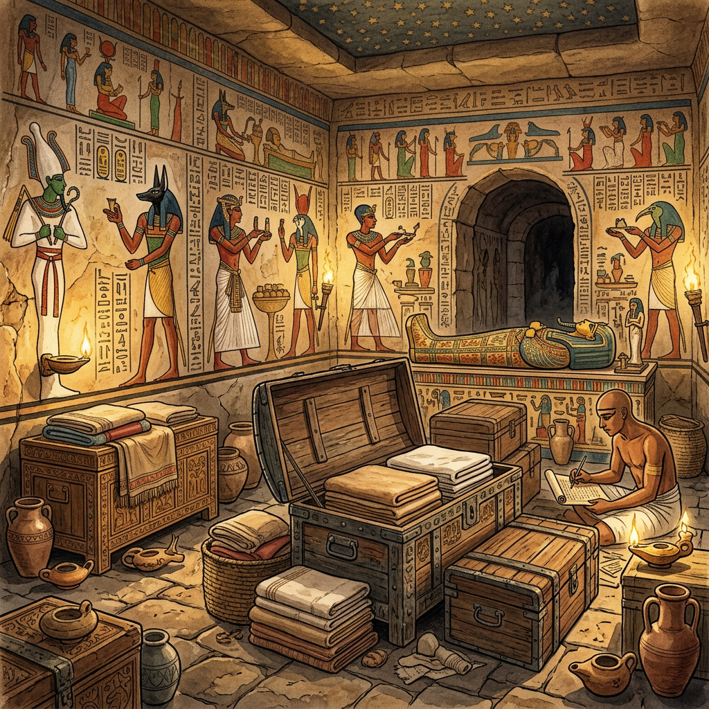 Unlooted 12th-Dynasty 'Mistress of the Royal Wardrobe' Tomb Discovered in Saqqara with Rare Pleated Linen