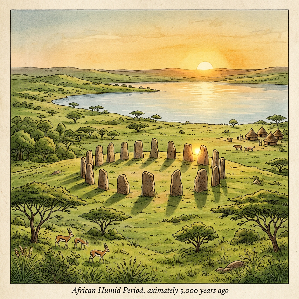 New Study Links the 'African Humid Period' to the Rise of Prehistoric Megalithic Solar Calendars in the Central Sahara