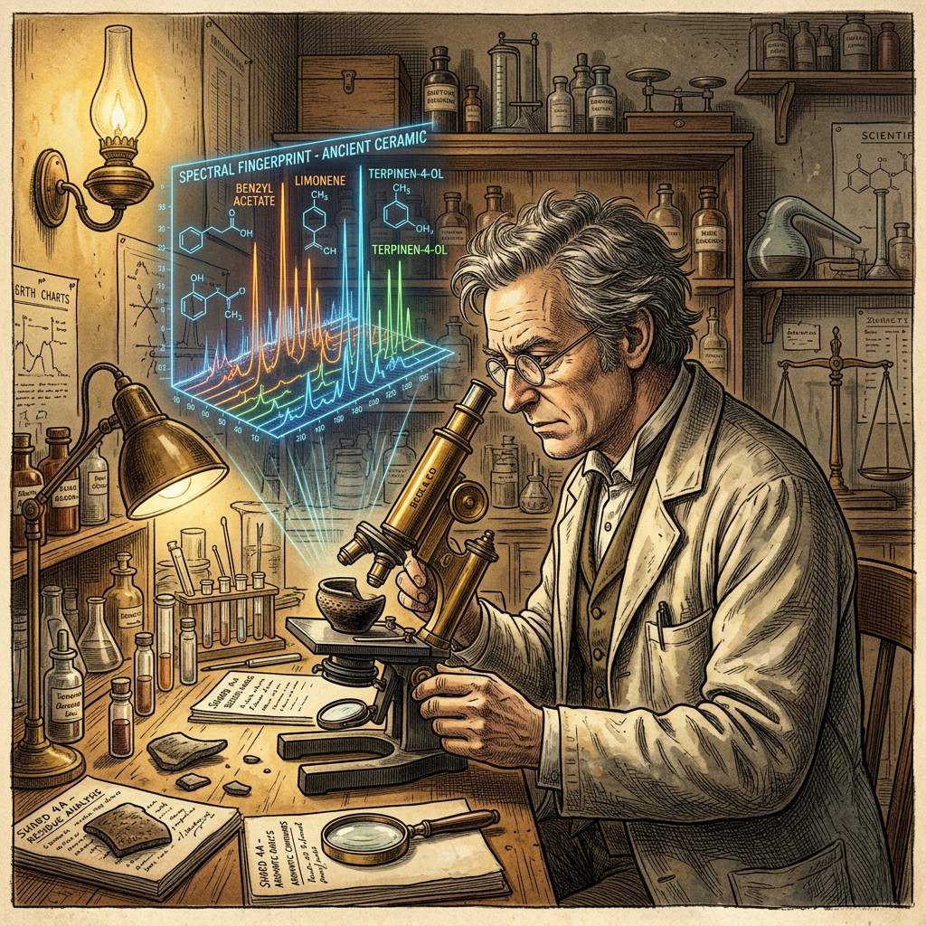 Spectral Analysis of 5th-Century 'Ayurvedic' Residue in Ceramic Jars from Kausambi Identifies Sophisticated Protocols for Essential Oil Distillation