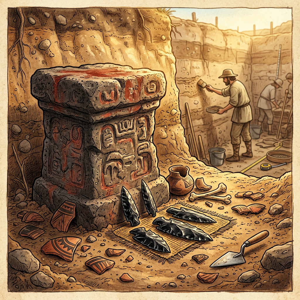 Discovery of 'Vermilion-Painted' Ritual Skulls in Tlaxcala Points to 800-Year-Old Roots of Tlacaxipehualiztli Festival